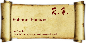Rehner Herman névjegykártya